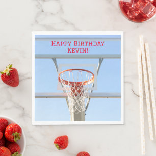 Boys  Blue Sky Birthday Party Basketball Hoop Napkin