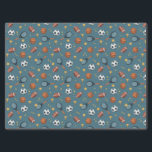 Boys Blue Sports Football Kids Modern Birthday  Tissue Paper<br><div class="desc">This cool and modern sports-themed kids birthday tissue paper design features a blue sports pattern,  with a basketball,  football,  soccer ball,  tennis racket,  trophy,  and stars. The perfect sports-themed wrapping for your kids birthday.</div>