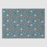 Boys Blue Sports Football Kids Modern Birthday  Tissue Paper<br><div class="desc">This cool and modern sports-themed kids birthday tissue paper design features a blue sports pattern,  with a basketball,  football,  soccer ball,  tennis racket,  trophy,  and stars. The perfect sports-themed wrapping for your kids birthday.</div>