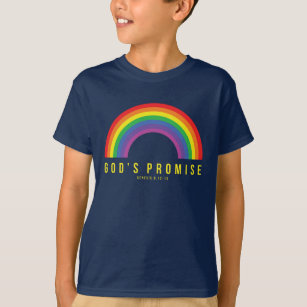 Boy's Blue T-Shirt Rainbow God's Promise
