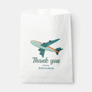 Boys Blue Travel Aeroplane Kids Birthday Favour Bag