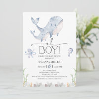 Boys Blue Under Sea Whale Calf Baby Shower