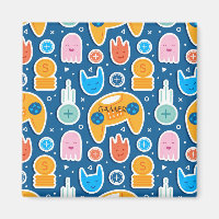 Boys Blue Video Game Controller Pattern