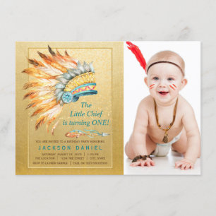 Boys Boho Birthday Party Tribal Invitation