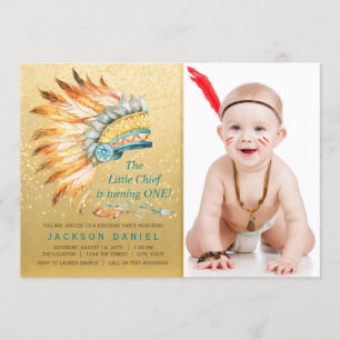 Boys Boho Birthday Party Tribal Invitation