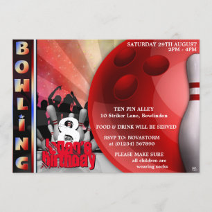 Boys Bowling Party Invitations