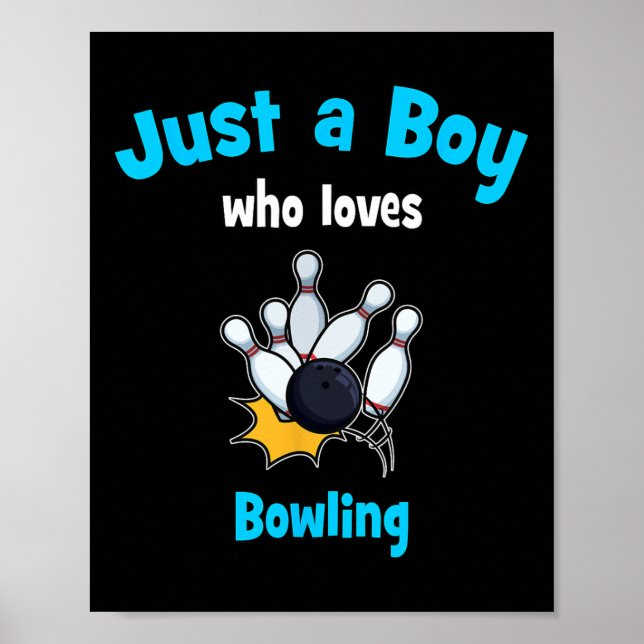 Boys Bowling Shirt Kids Bowling  Poster (Front)