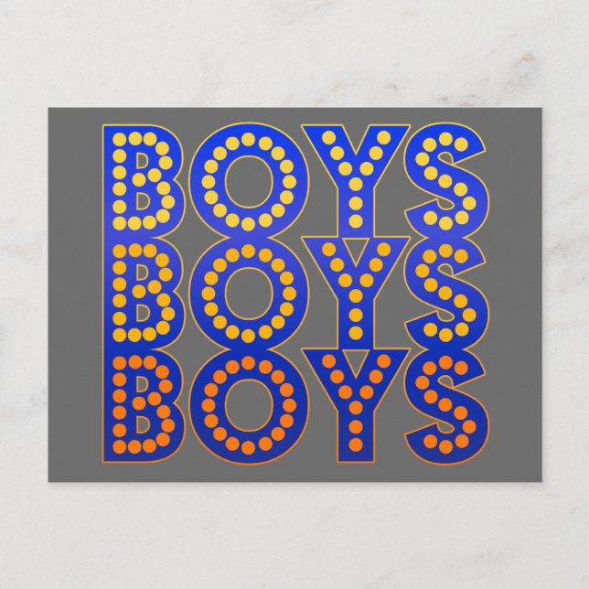Boys Boys Boys Postcard (Front)