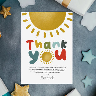 Boys Bright First Trip Around The Sun Thank You Card