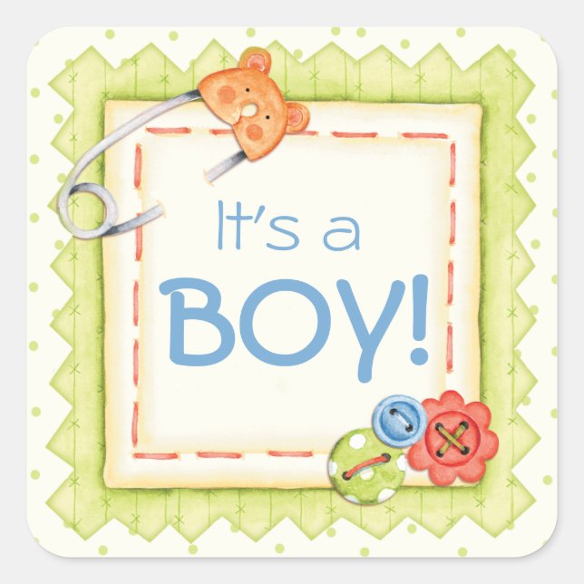 Boys, Buttons & Bears Baby Sticker (Front)