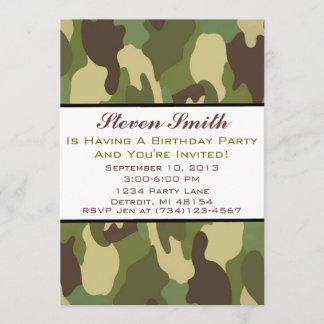 Boy's Camo Birthday Invitation
