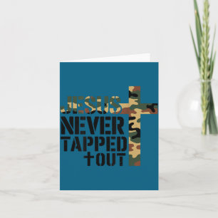 Boys Camo Christian Wrestling Jesus Never Tapped O Card