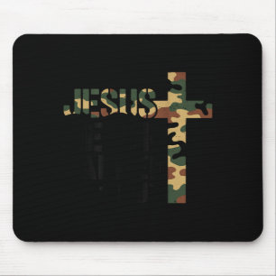 Boys Camo Christian Wrestling Jesus Never Tapped O Mouse Pad