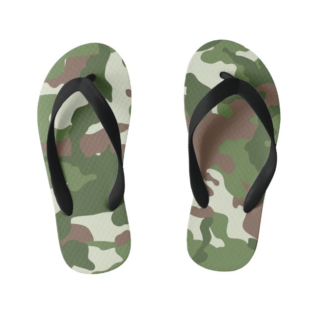 Boys camo pattern lovers  kid's thongs (Footbed)