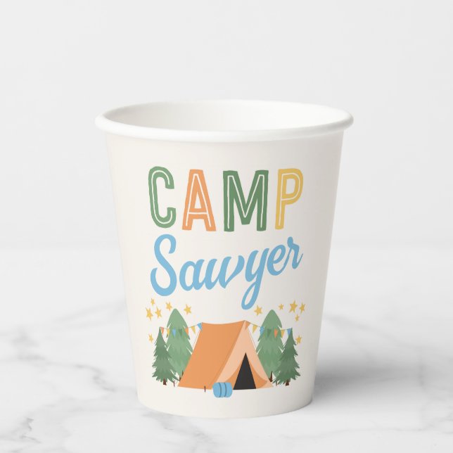 Boy's Camping Party Paper Cups (Front)