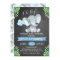 Boys Chalkboard Elephant Baby Shower Invitation