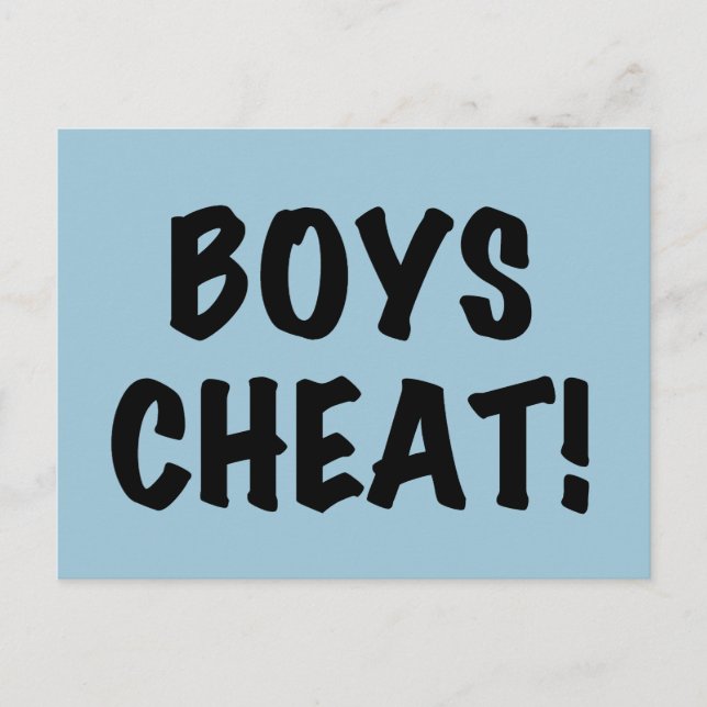Boys Cheat Postcard (Front)
