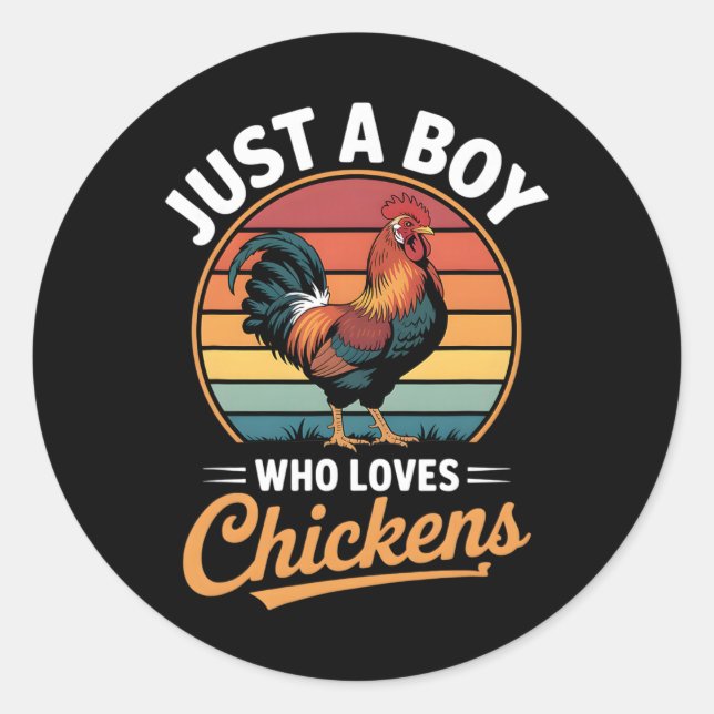 Boys Chicken _1  Classic Round Sticker (Front)