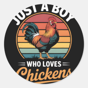 Boys Chicken _1 Classic Round Sticker