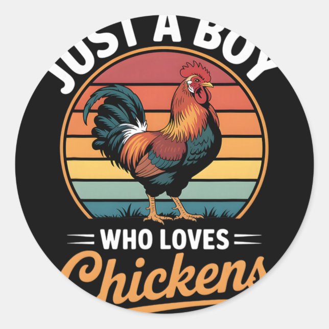 Boys Chicken _1  Classic Round Sticker (Front)