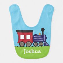 Boy's Choo Choo Train Personalised Bib