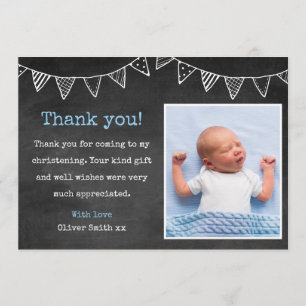 Boys Christening/Baptism Thank You card
