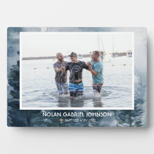 Boy's Christian Baptism Commemorative Gift Blue Plaque
