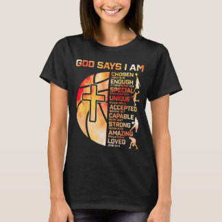 Boys Christian Basball God Says Religious Graphic T-Shirt