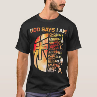 Boys Christian Basball God Says Religious Graphic T-Shirt