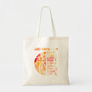 Boys Christian Basball God Says Religious Graphic Tote Bag