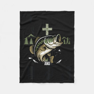 Boys christian fishing faith follow jesus big bass fleece blanket