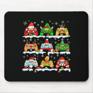 Boys Christmas Santa Elf Snowman Gaming Controller Mouse Pad