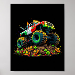 Boys Cinco De Mayo Toddler Lucky Monster Truck  Poster