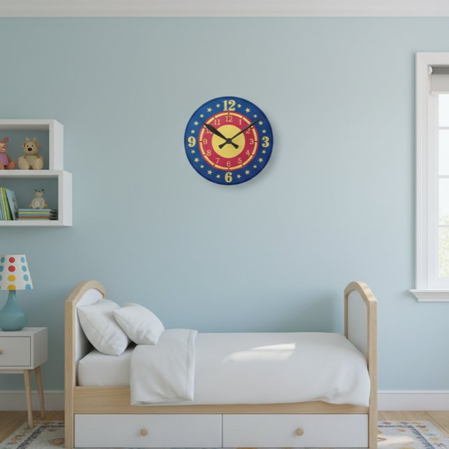 Boys Circus Wall Clock | Primary Colors Stars (Creator Uploaded)