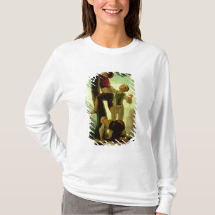 Boys Climbing a Tree, cartoon for a tapestry T-Shirt