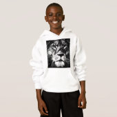 Boys Clothing Apparel Fashion White Hoodie Lion (Front Full)