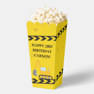 Boys Construction Truck Birthday Party Popcorn Favour Box