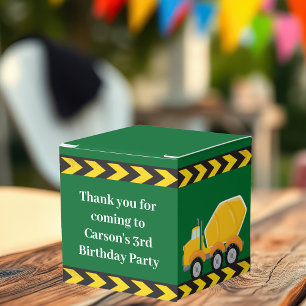 Boys Construction Truck Green Kids Birthday Party Favour Box