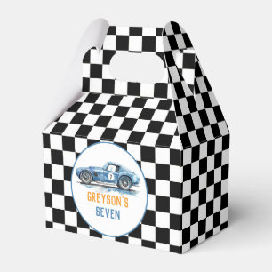 Boys Cool Blue Racing Car Kids Birthday Favour Box