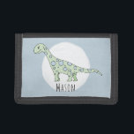 Boy's Cool Doodle Jurassic Dinosaur with Name Tri-fold Wallet<br><div class="desc">This cool design is a part of a collection featuring cute dinosaurs for little boy's apparel and accessories. This children's design features a hand drawn jurassic doodle dinosaur and can be personalised with your boy's name. Perfect for your child's first wallet. Check out our store for other dinosaur designs!</div>