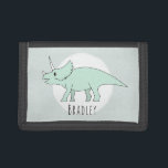 Boy's Cool Doodle Triceratops Dinosaur with Name Tri-fold Wallet<br><div class="desc">This cool design is a part of a collection featuring cute dinosaurs for little boy's apparel and accessories. This children's design features a hand drawn Triceratops doodle dinosaur and can be personalised with your boy's name. Check out our store for other dinosaur designs!</div>