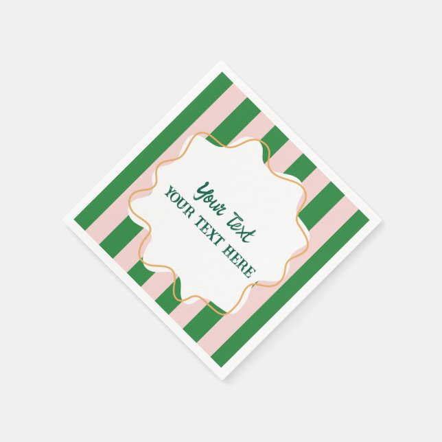 Boys Cool Modern Colourful Stirpes Birthday Party  Napkin (Corner)