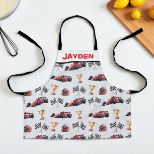 Boys Cool Personalised Racing Car Apron