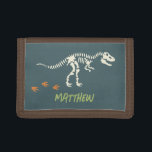 Boys Cool T-Rex Dinosaur Dig Kids Trifold Wallet<br><div class="desc">This cool and modern boys wallet features a t-Rex dinosaur skeleton. The wallet can be personalised with your child’s name,  making it the perfect personalised gift.</div>