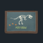 Boys Cool T-Rex Dinosaur Dig Kids Trifold Wallet<br><div class="desc">This cool and modern boys wallet features a t-Rex dinosaur skeleton. The wallet can be personalised with your child’s name,  making it the perfect personalised gift.</div>