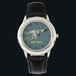 Boys Cool T-Rex Dinosaur Dig Kids Watch<br><div class="desc">This cool and modern boys watch features a t-Rex dinosaur skeleton. The watch can be personalised with your child’s name,  and has clear readable numbers. The perfect prehistoric dinosaur dig themed gift for any Dino enthusiast.</div>