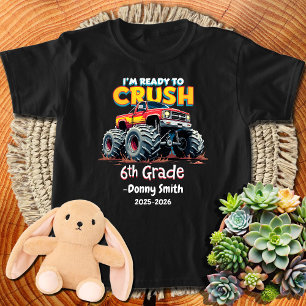 Boys Crush 6th Grade Monster Truck Back To School T-Shirt