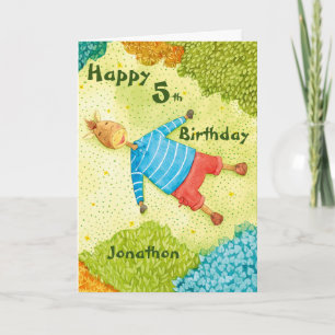 Boy's Custom Cartoon Birthday Card