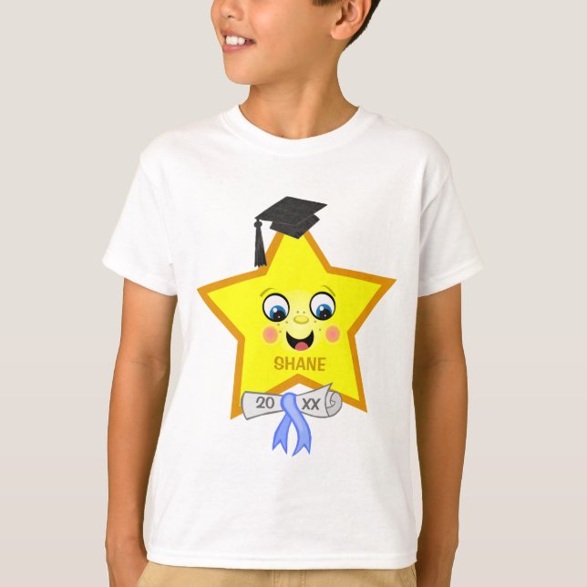 Boy's Custom Graduation Star T-Shirt (Front)