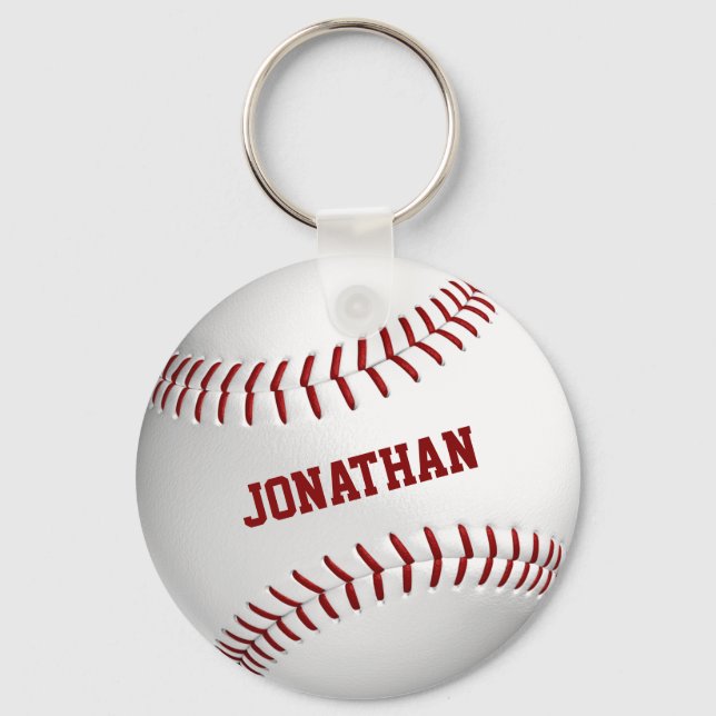 Boy's custom name baseball key ring (Front)